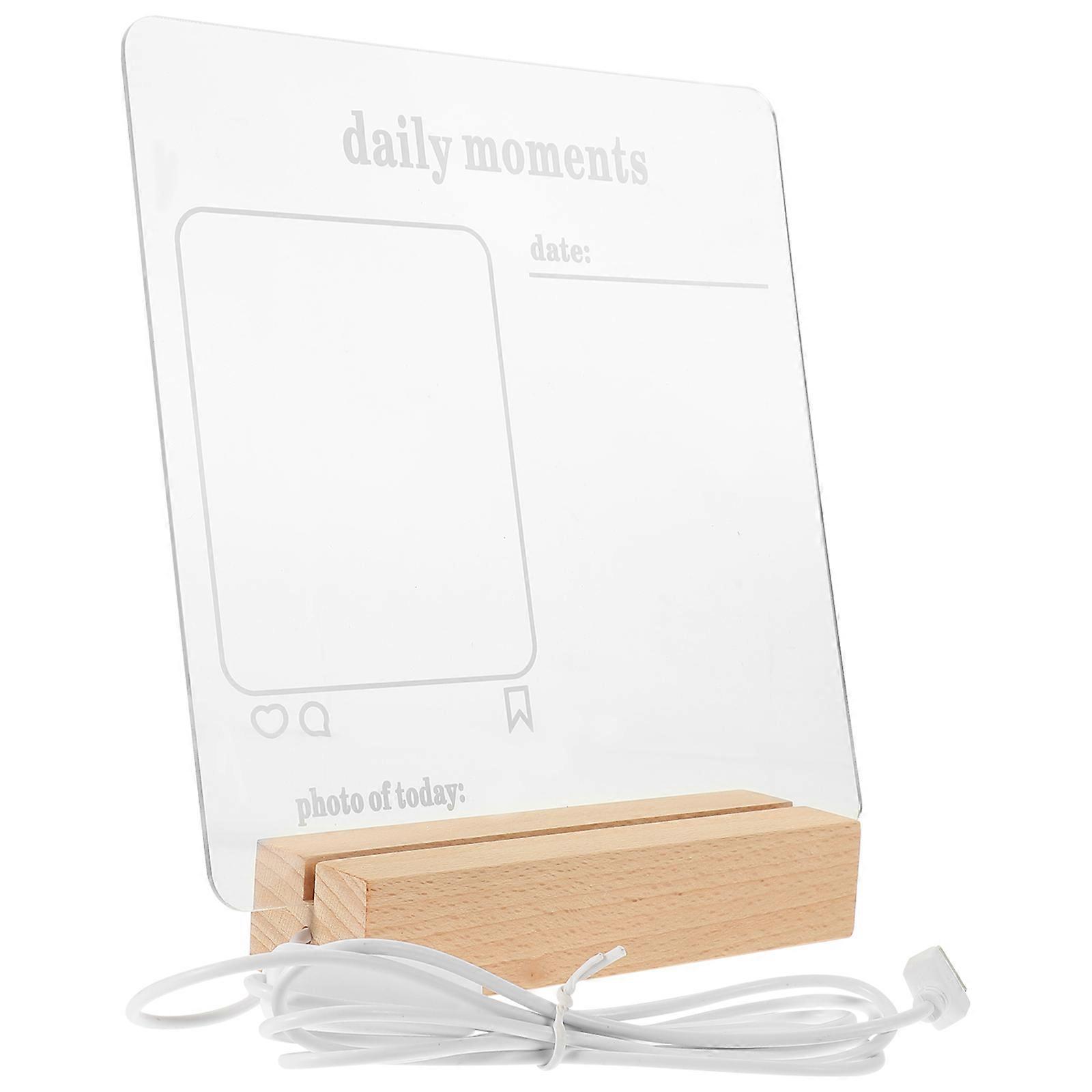 Acrylic Memo Board with Light Perfect for Home Office Use and Decor Assorted Color