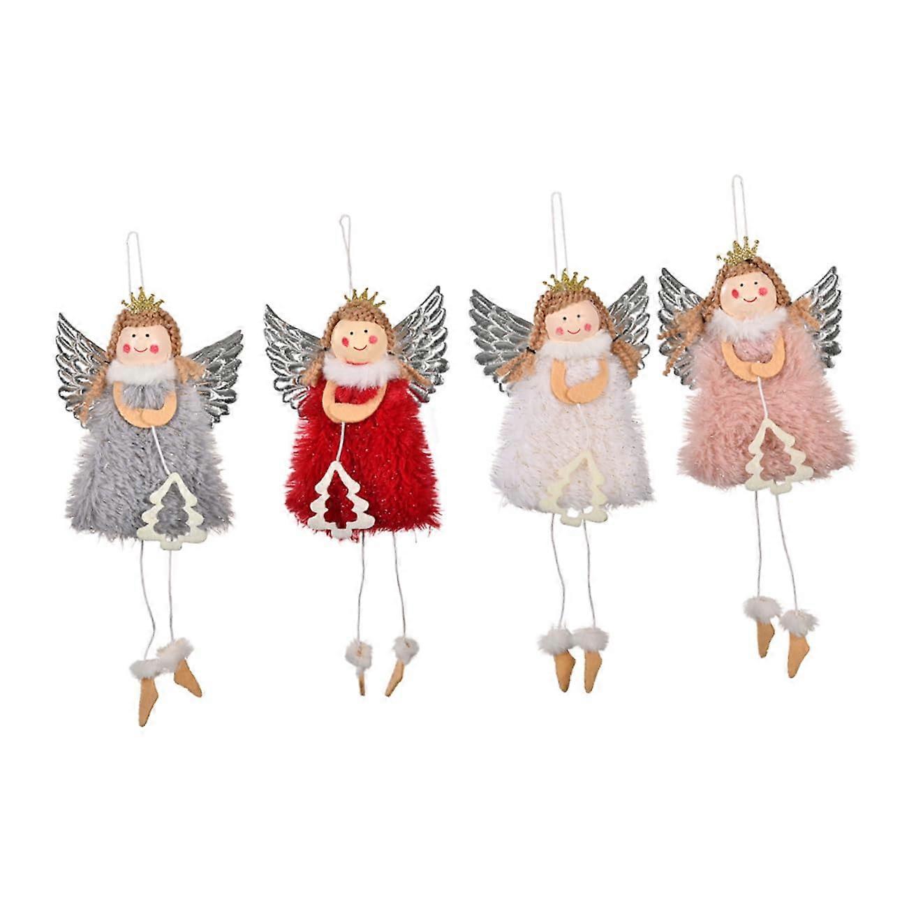Christmas tree ornament plush doll hanging decoration 4 pieces