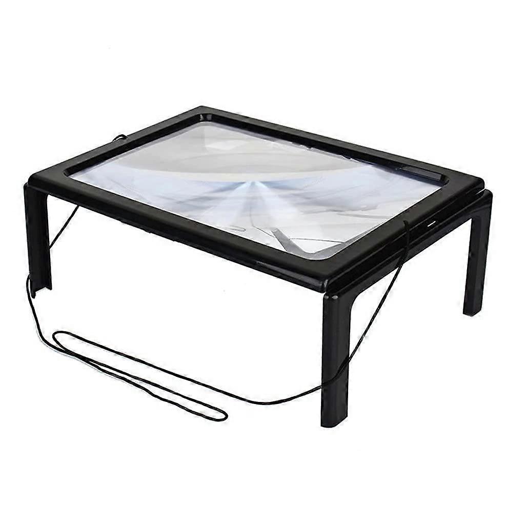 3x reading magnifier, fullpage optical magnification, foldable A4 LED magnifier, desk magnifier for sewing and knitting