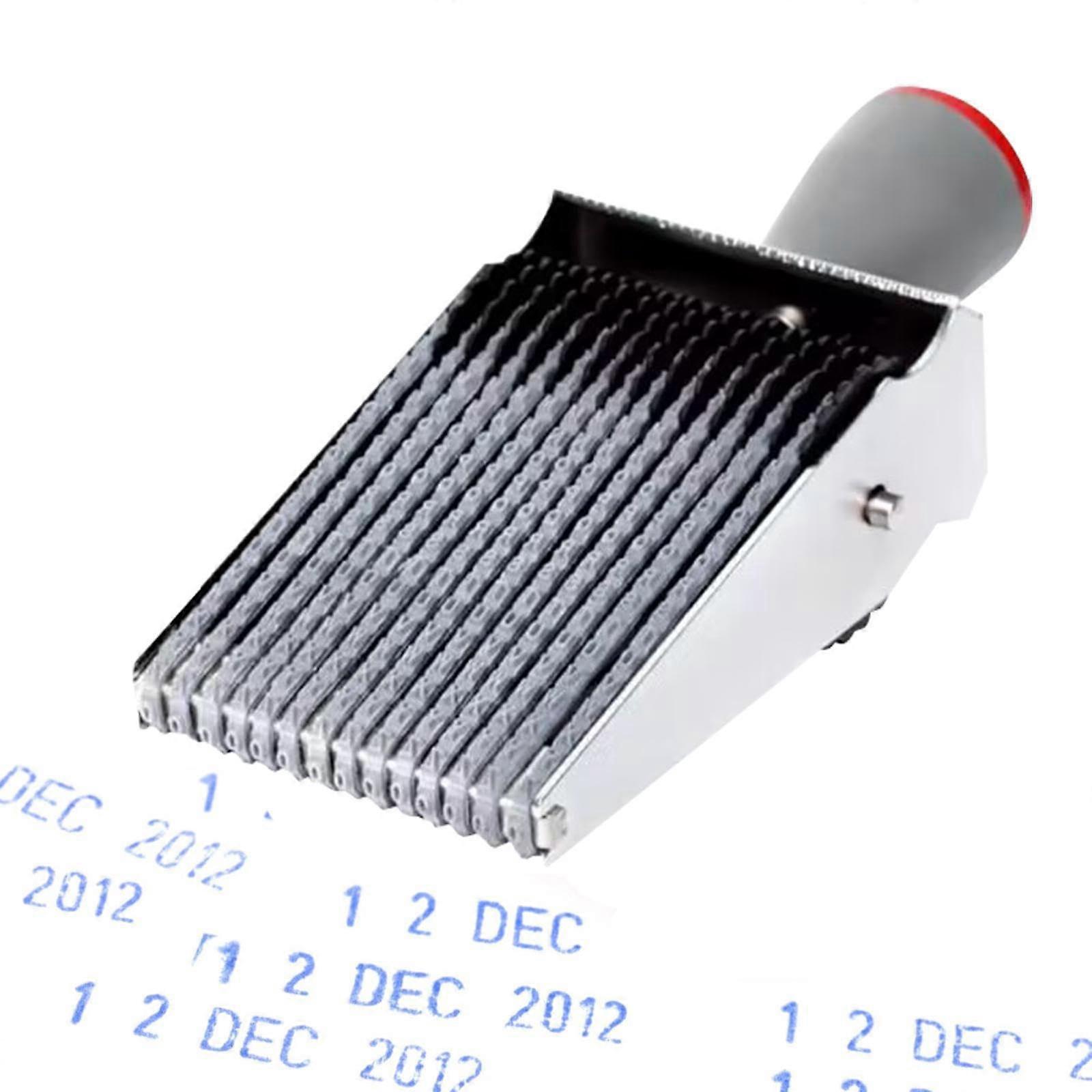 Number Roller Stamp, 14 Digit Changeable Rubber Number Stamp, English Letter Imprint Date Roller for Business Use