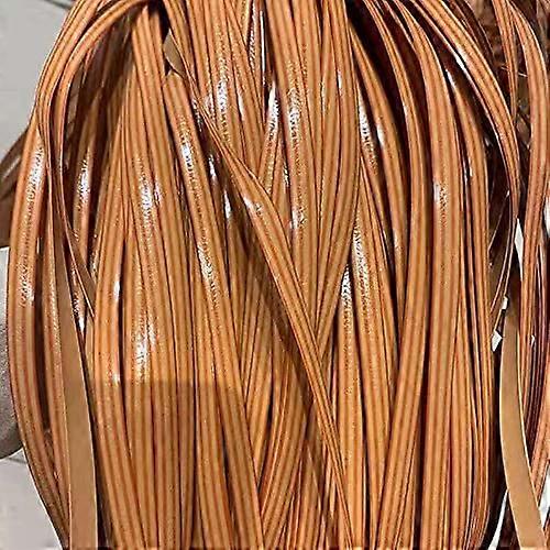 Woven rattan material, 500g flat synthetic rattan weaving material with gradient in coffee brown/G