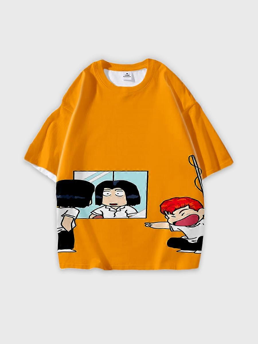 T-shirt round neck Role Pattern loose short sleeve C98