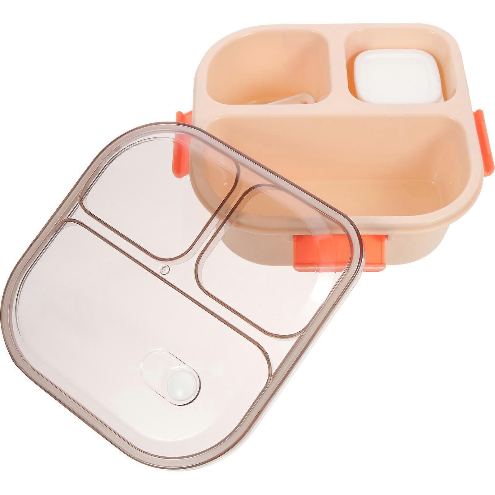 Multi Function Bento Lunch Box with Three Compartments for Storage Use Portable Plastic Food Container