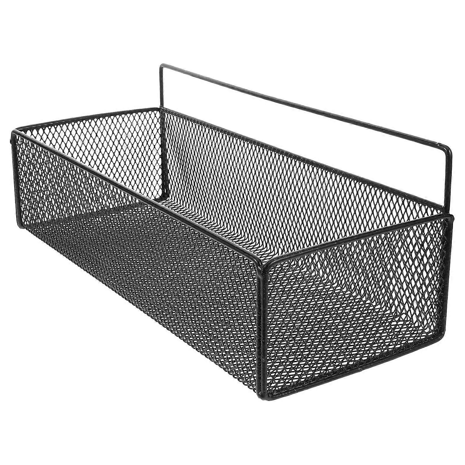 No Drilling Wall Mount Shelf Made of Iron for Kitchen Use Black Color 1 Set