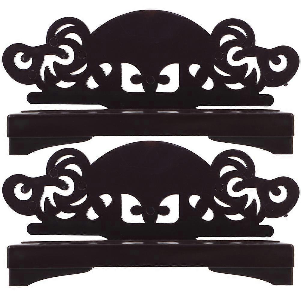 Plastic Folding Fan Holder for Display with 2Pcs Traditional Style Stands