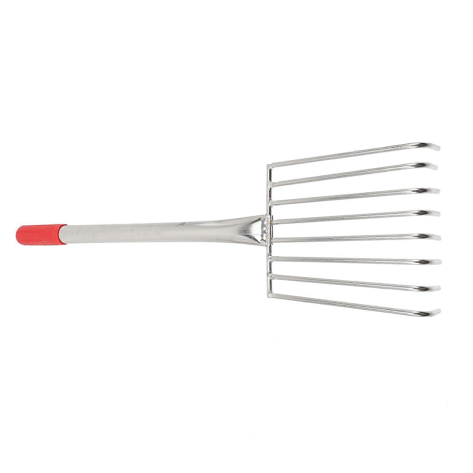 Stainless Steel Hand Rake with Ergonomic Rubber Handle for and Lawn Use 10.5 Inches
