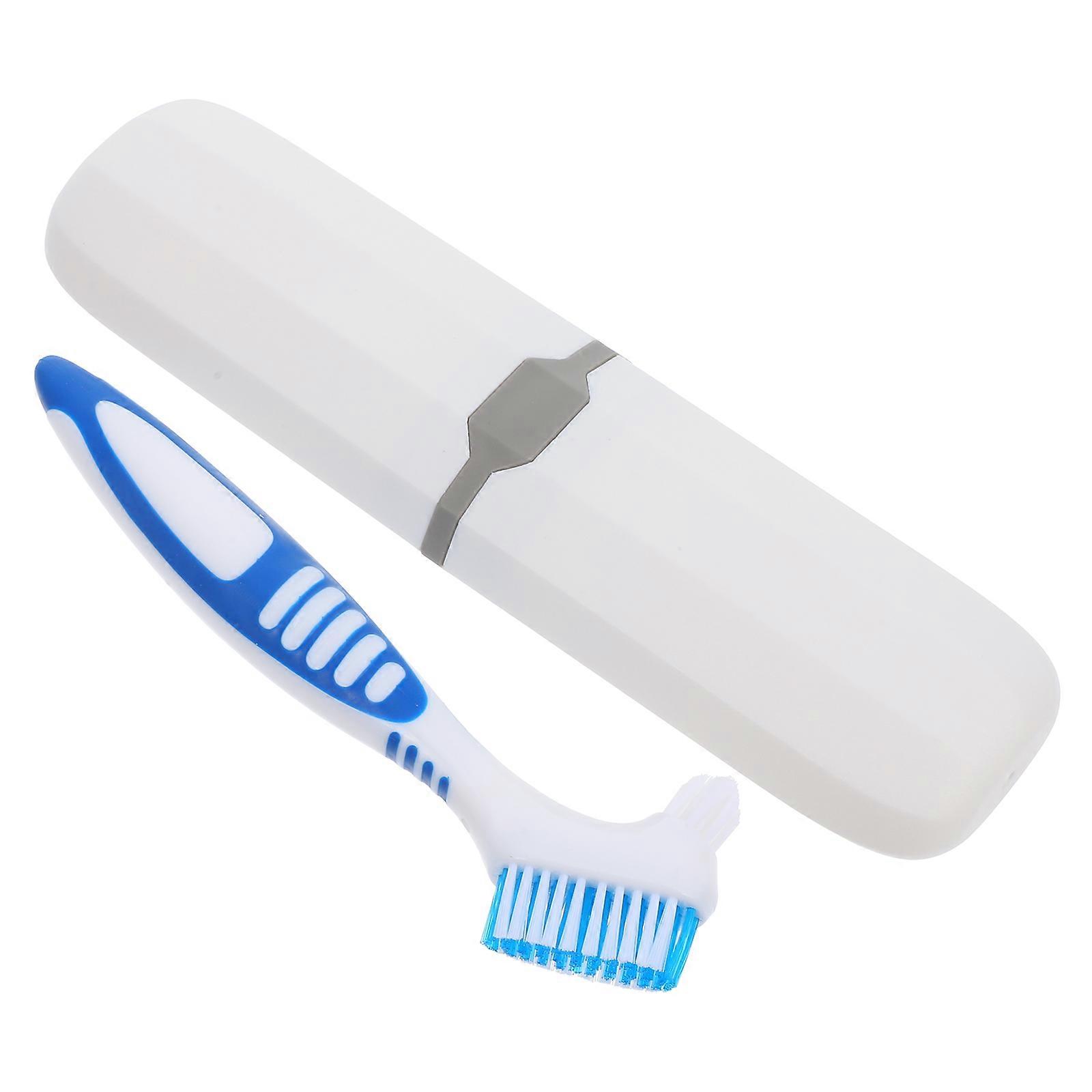 Travel Toothbrush Holder with Cover Portable Blue PP Material for Oral Care on the Set