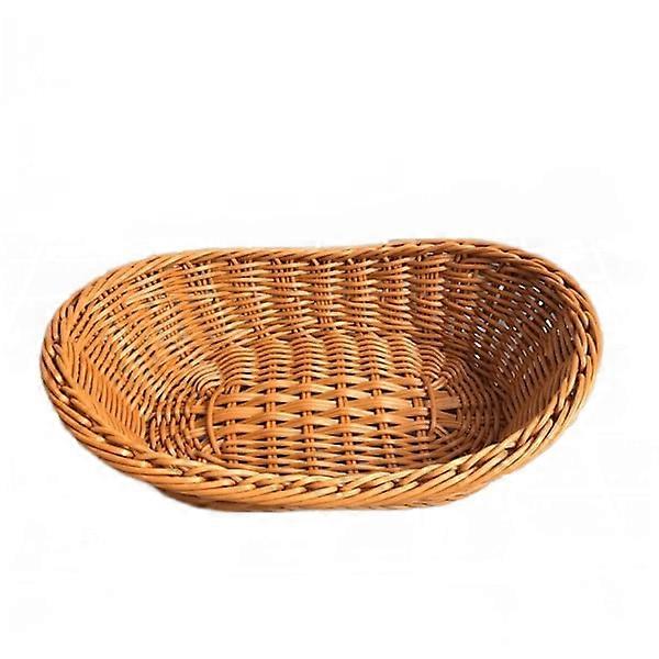 Ovale, gebogene, geflochtene, geflochtene Servierkörbe aus Rattan für Brot