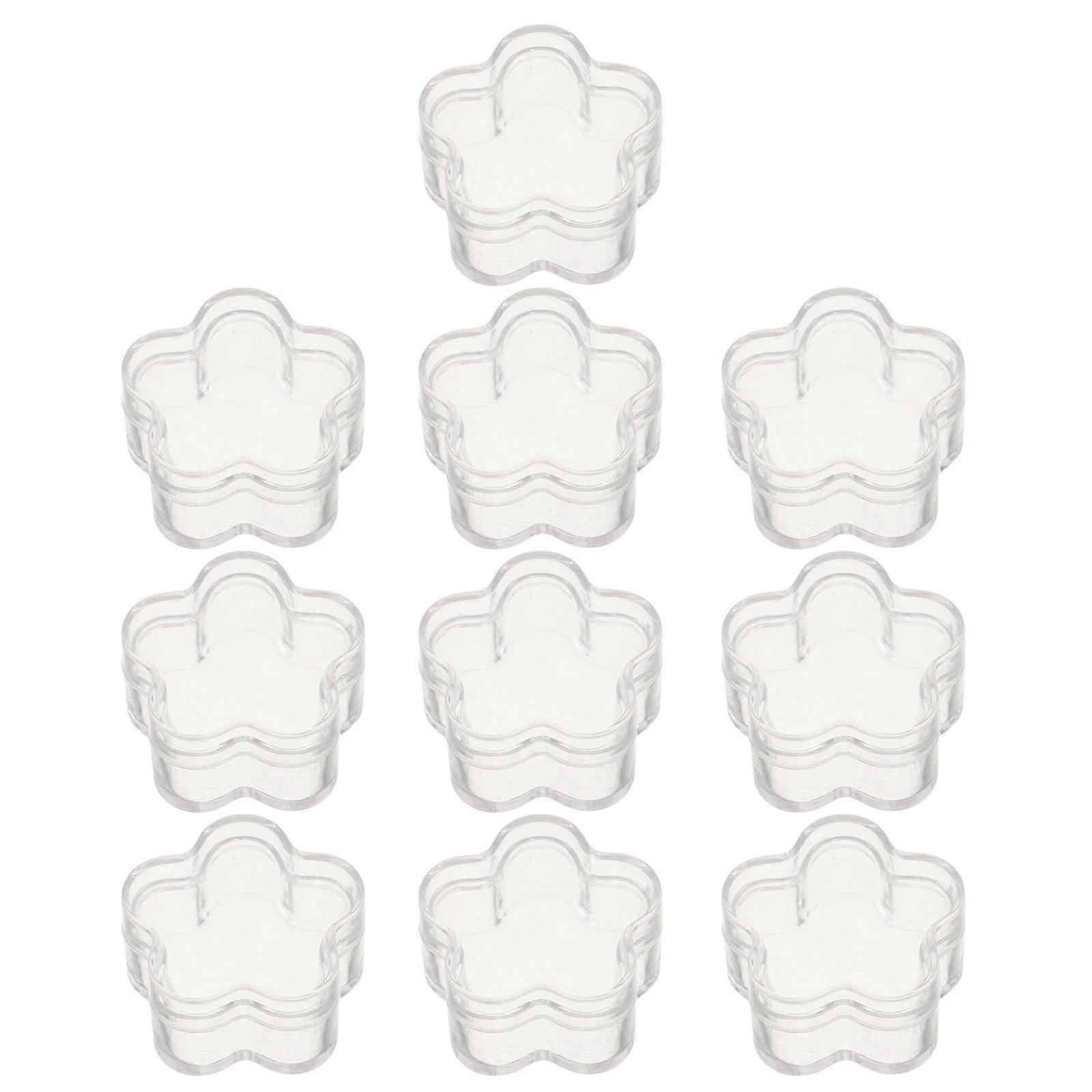 Plastic Flower Shaped Nail Art Storage Box for Easy Identification 10Pcs