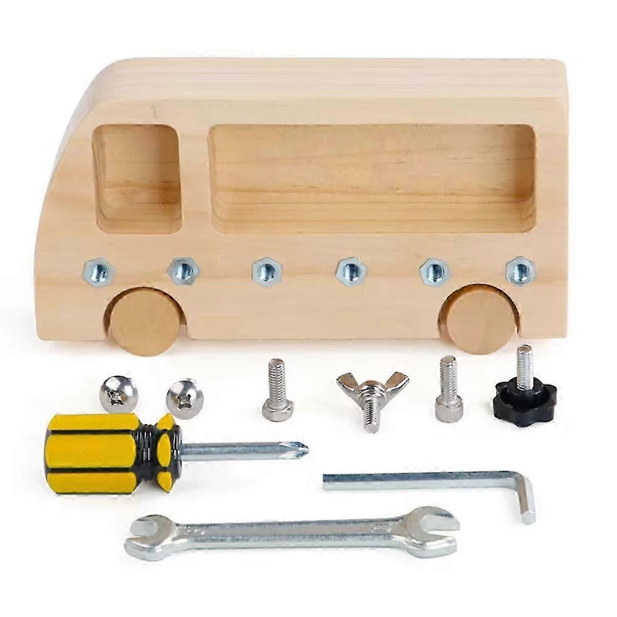 Teaching Aid Busy Bus Toy Hand-Eye Coordination Training in Early Education Working Table Screw