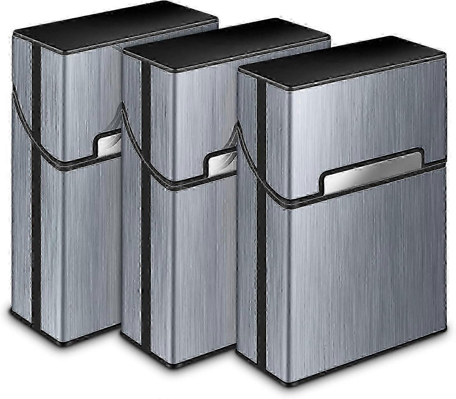 3 paquets étui à cigarettes, porte-cigarette en aluminium, boîte à cigarettes, cigare de poche en aluminium en métal