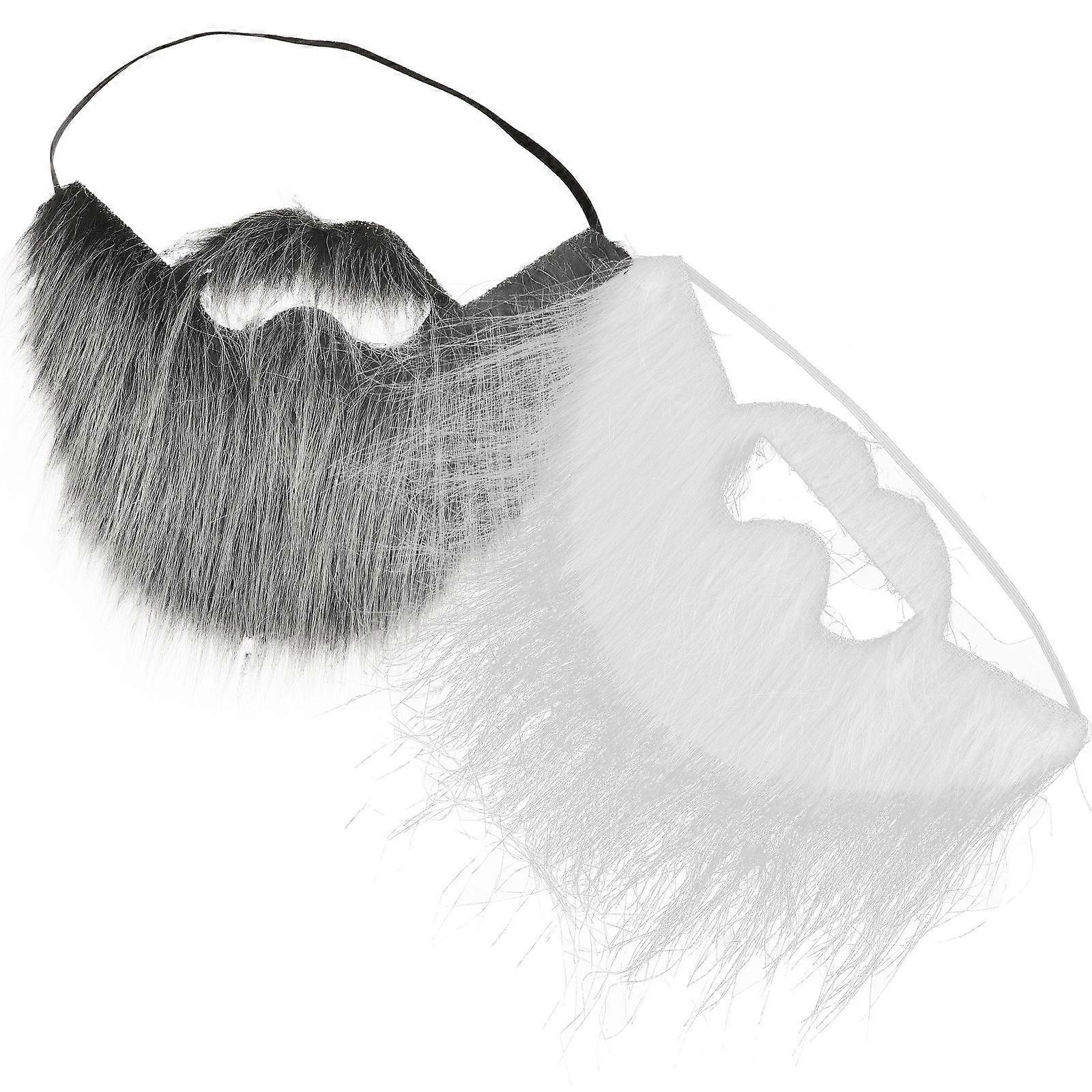 Cosplay Mustache Accessories For Adults Daily Use Short Plush Beards Funny Costume Beard 2Pcs