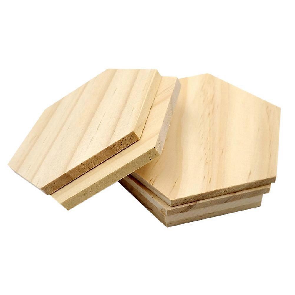 Decorative Wood Slices Hexagon Shaped Natural Timber for DIY Projects and Home Decoration 3 8 CM