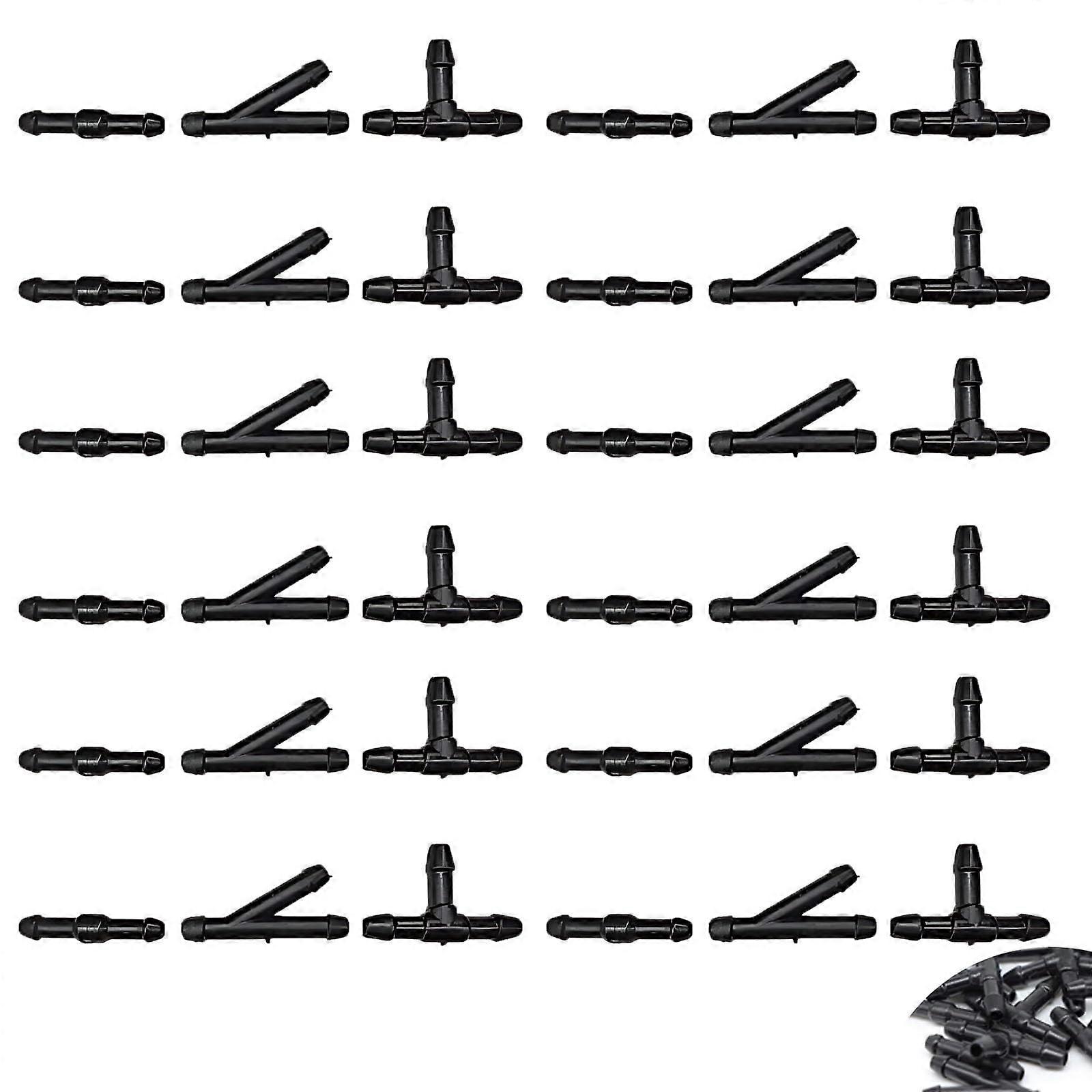 36Piece Universal Windshield Washer Hose Connector Kit with Wiper Adapters (Black)