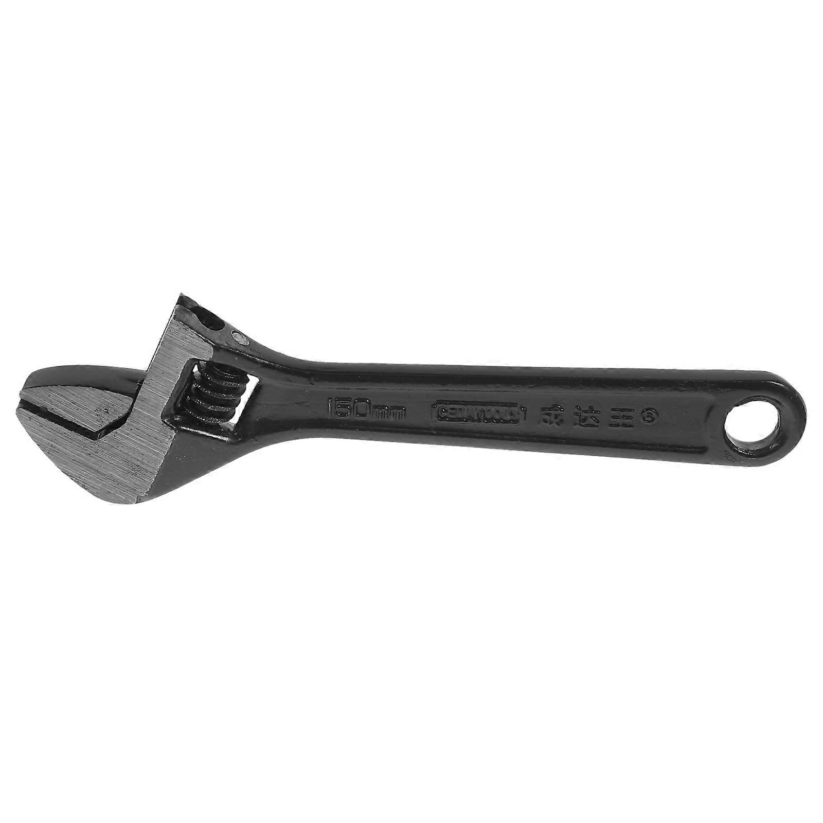 Black Adjustable Wrench for Home Use Made of Alloy Steel with Durable AntiSkid Design 1PC