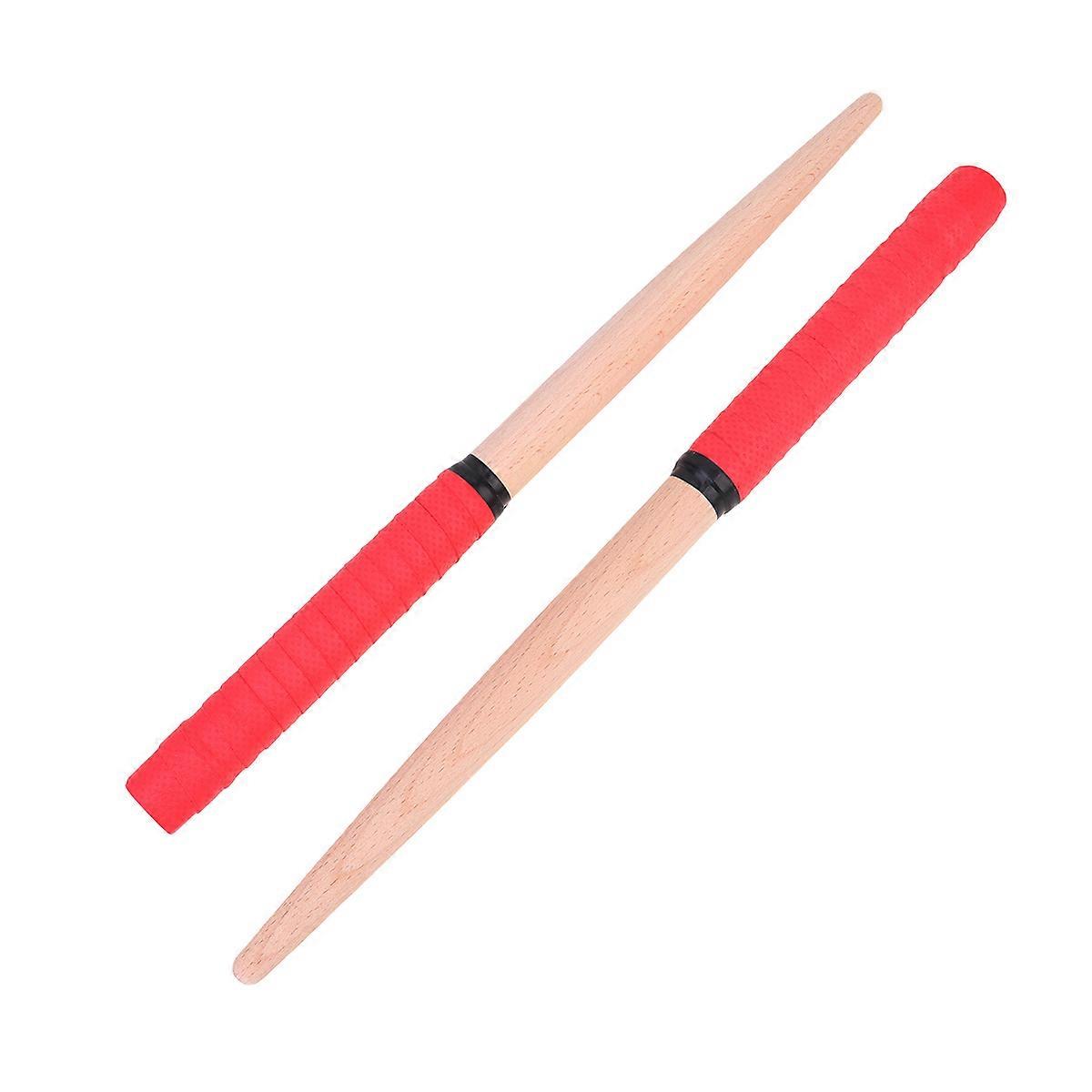 Percussion Sticks Musical Instruments Rehearsal Practice Lightweight Portable 35x2cm Red 1 Pair