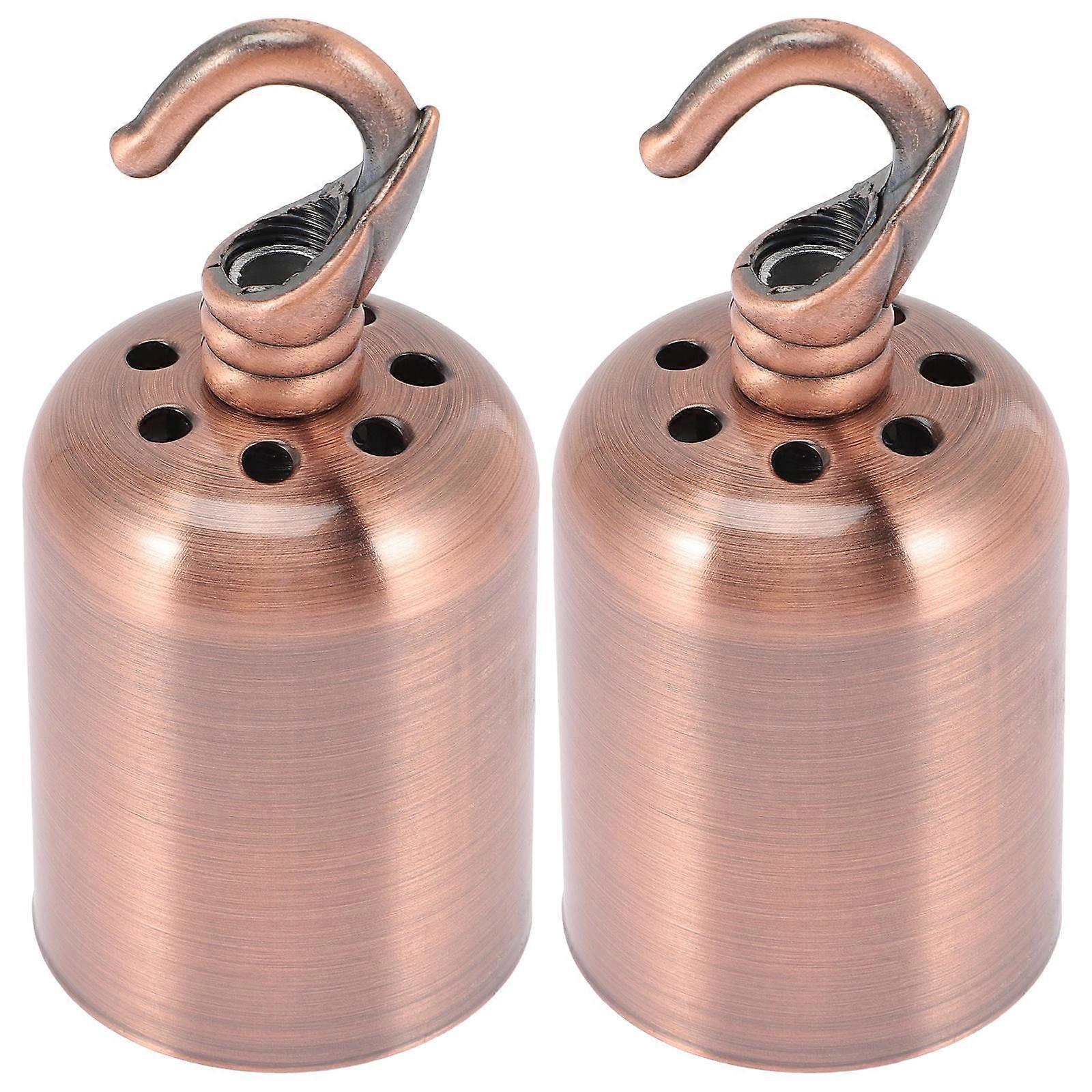 E27 Base Light Bulb Holder 2Pcs For Home Office Bedroom Modern Design Light Brown Heat Dissipation