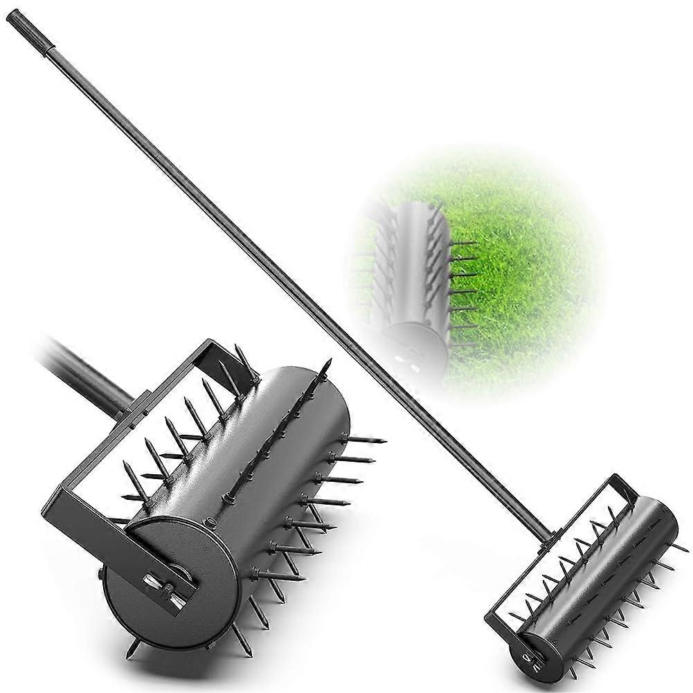 Lawn Aerator Tool, Heavy Duty Roller Spike Aerator with Stainless Steel Handle, 40cm for Effective Manual Lawn Aeration and Garden Care