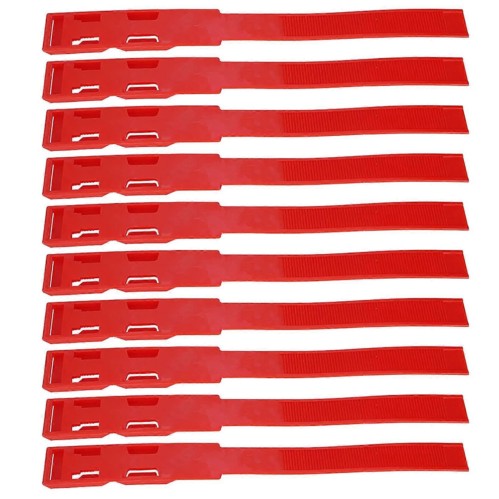 Pack of 10 Cow Identification Bands, Cattle Marking Ring for Farm Animals, Cow Marking Tape Identification ID Collars for Animal Identification (Red)