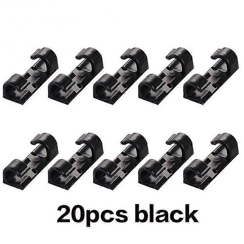 Cable clips, 20 pieces per pack, self-adhesive glue upgraded for multiple types of cables