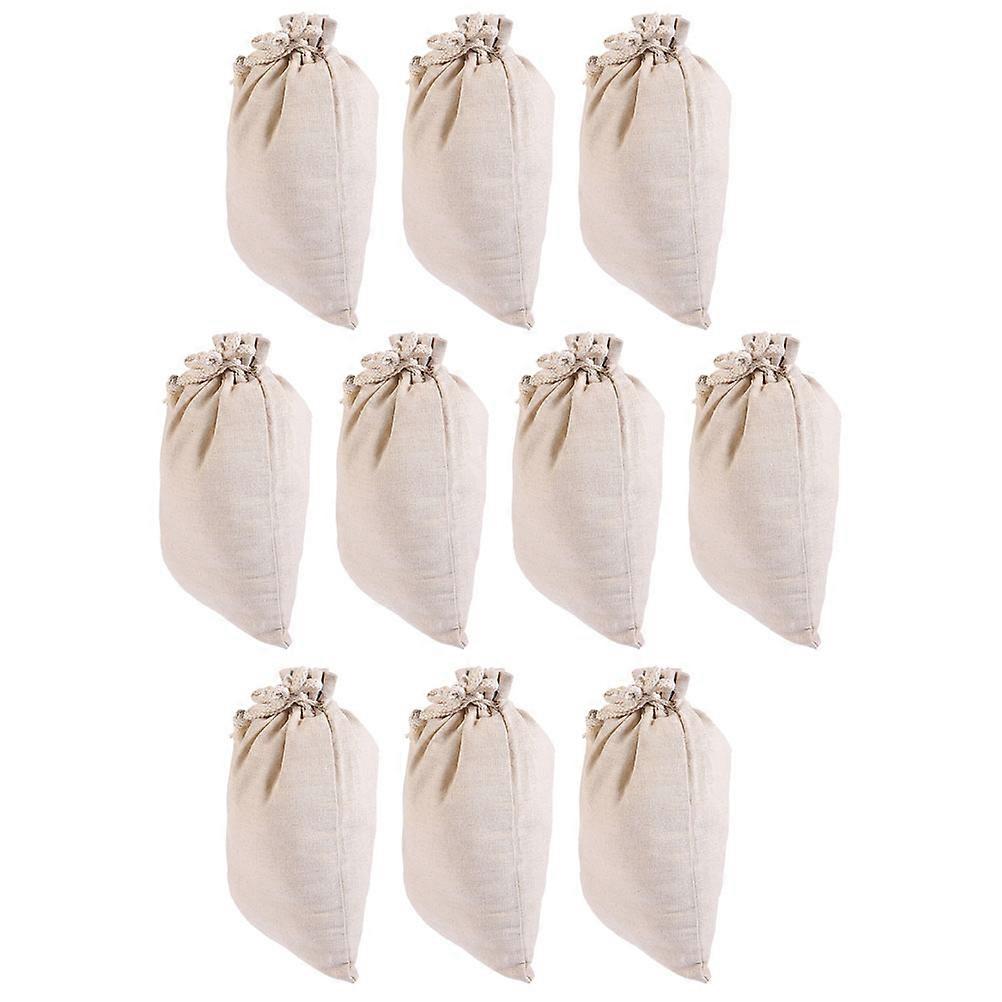10Set Drawstring Grain Bags For Kitchen Storage Of Spices Made From Premium Cotton And Linen Ideal For Home Organization And Travel