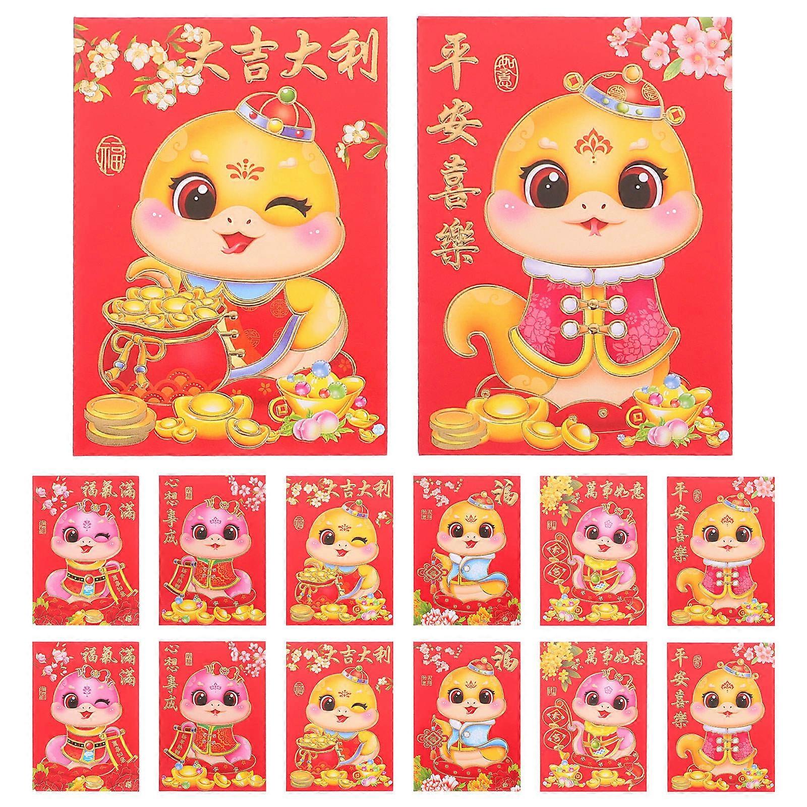 60pcs Red Envelopes for Chinese New Year Playful Snake Design, Compact Size for Festival Decorations and Gift Giving