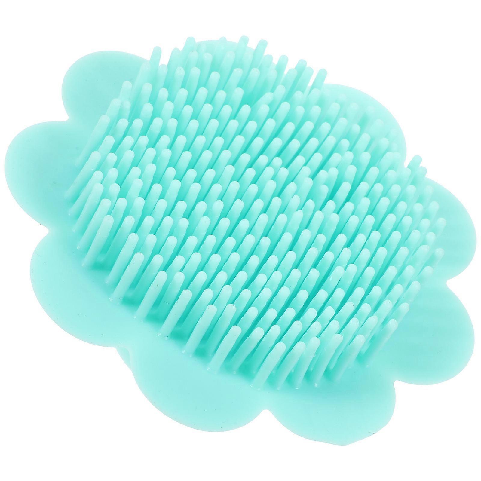 Silicone Shower Brush for Kids Bath in Green Color with Massage Function and Stretchy Design 6.5 x 4.5 Inches