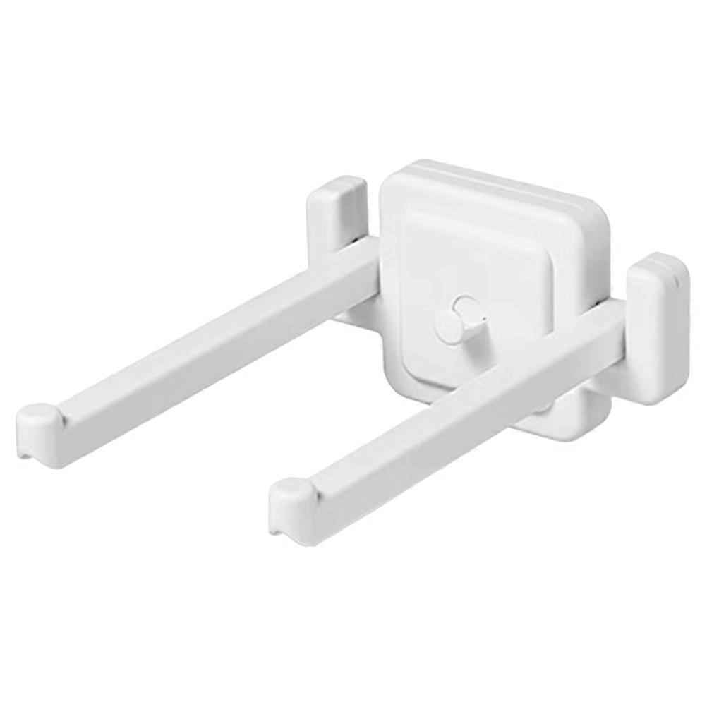 Wall Adhesive Headband Holder White ABS with Foldable Space-Saver for Storage