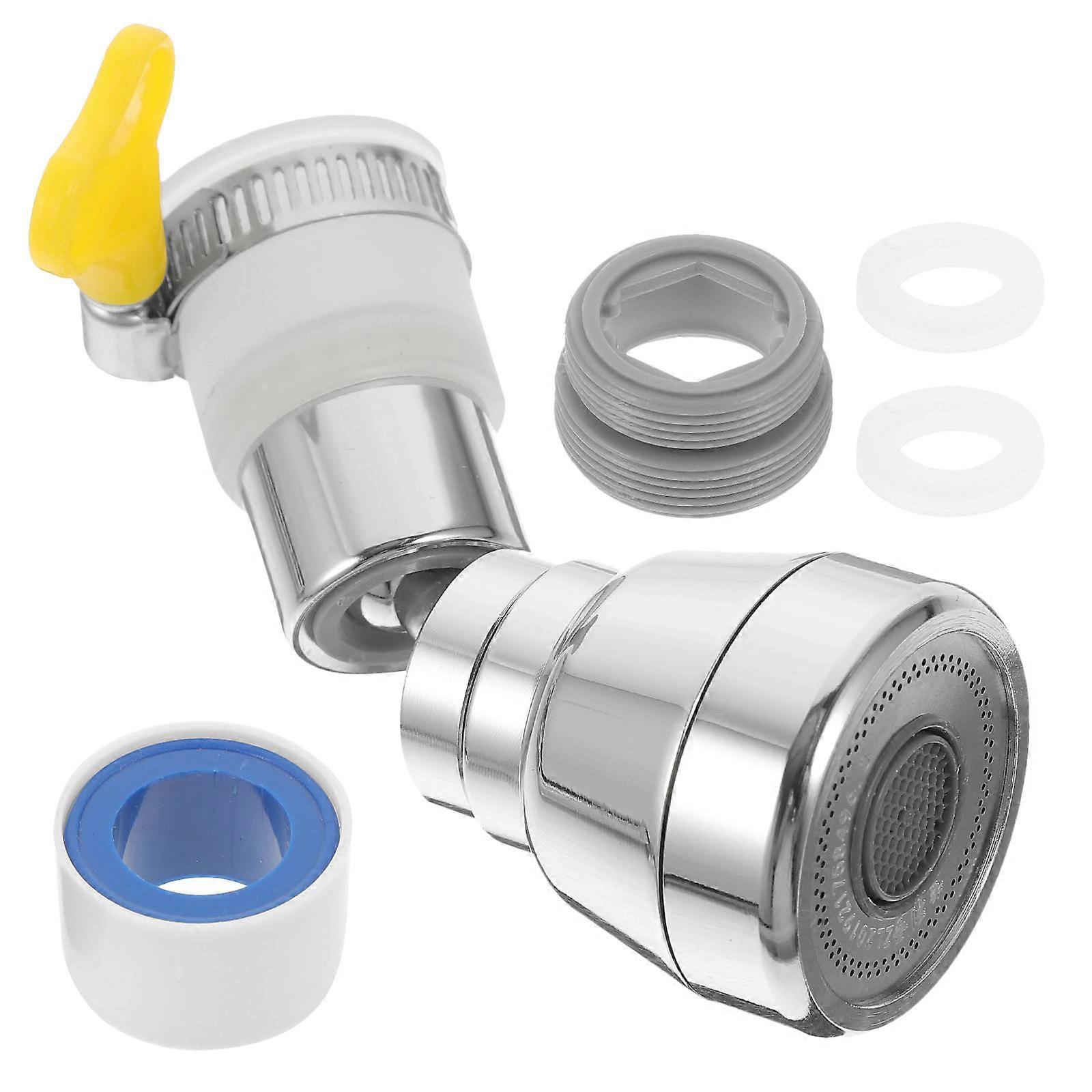 5pcs Faucet Head 360° Rotatable Water Spout Sprayer Sink Adapter for Bathroom Silver