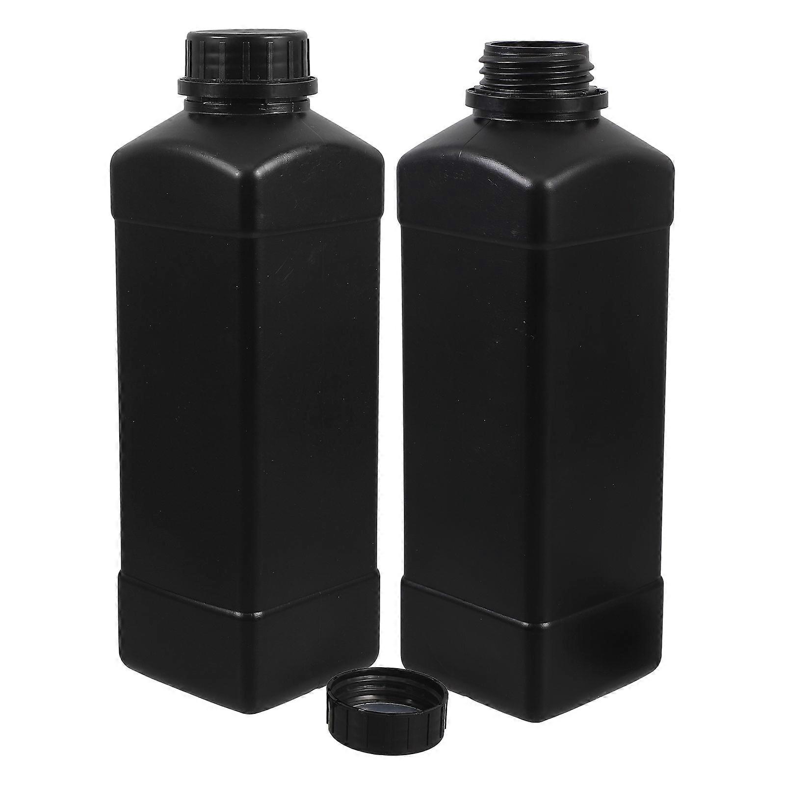Black Laboratory Bottles with Screw Caps for Storage Use Made of Durable HDPE 2pcs