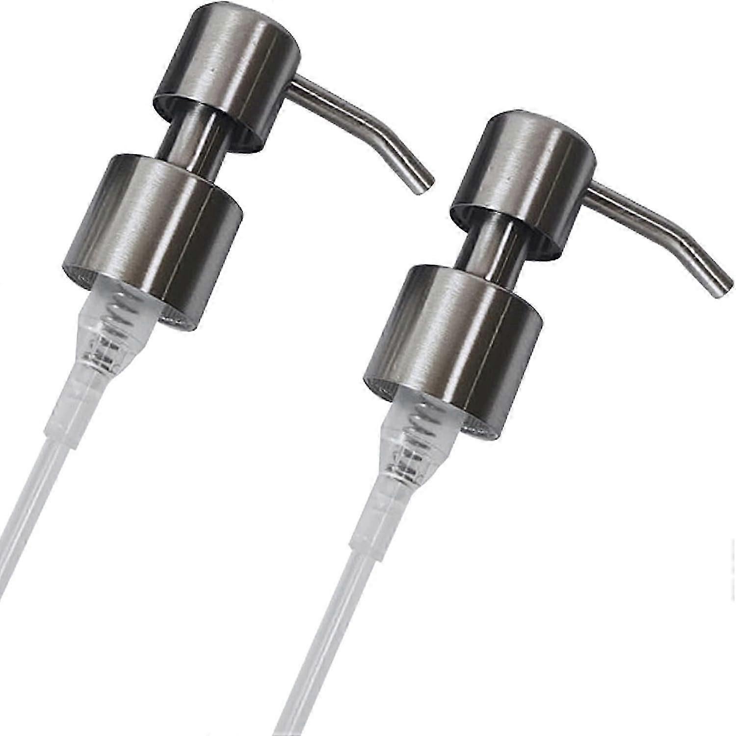 Edelstahl-Ersatz-Flüssigseifenspender-Pumpe Edelstahl-Pumpenaufsatz, 2er-Pack