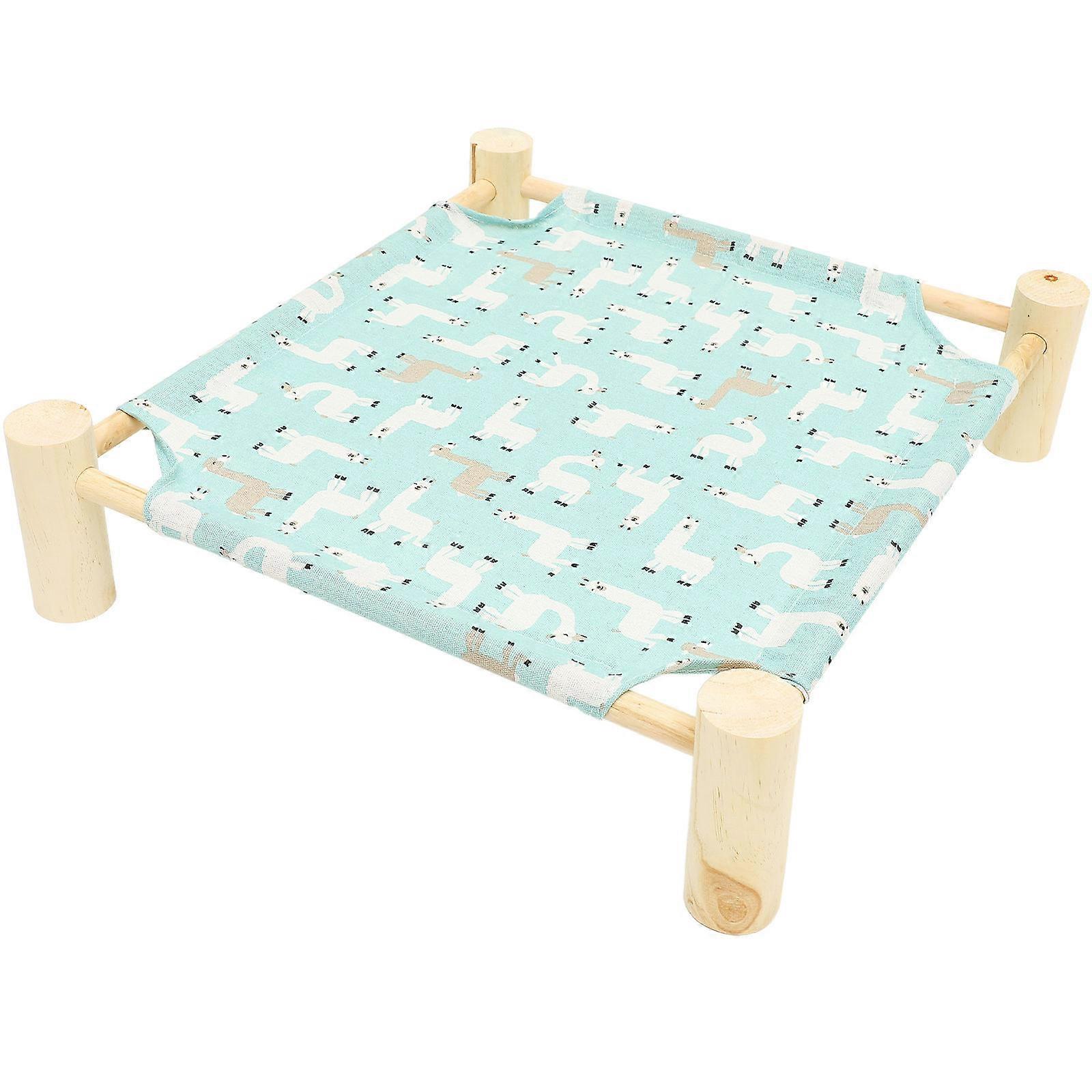 Pet Hammock Bed with Mesh Design for Hamsters – Sturdy Wooden Support, Washable Sleeping Lounge for Indoor Play and Rest, Alpaca Print