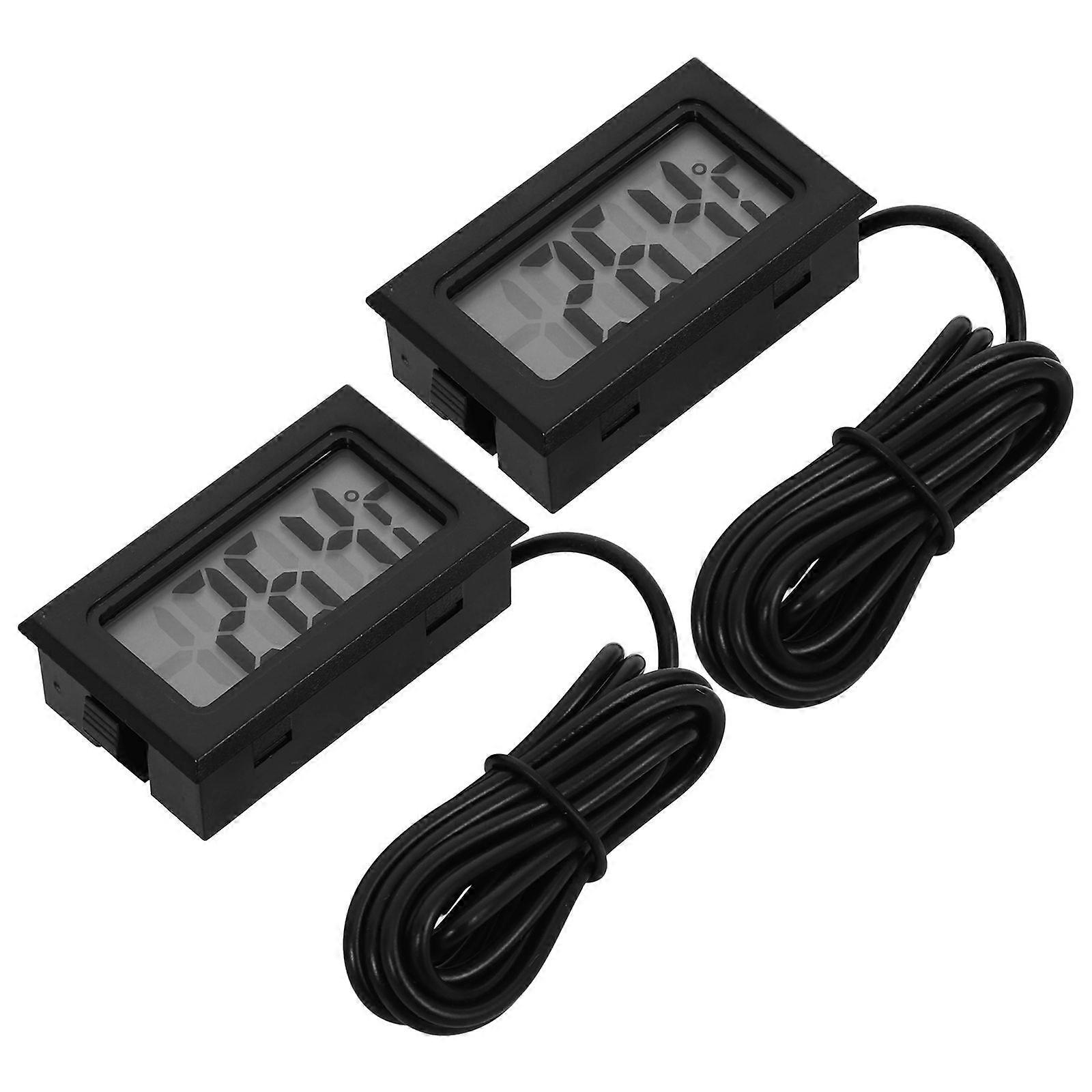2pcs Small Temperatures Indoor Temperature Gauge Digital Display Temperature Measuring Device
