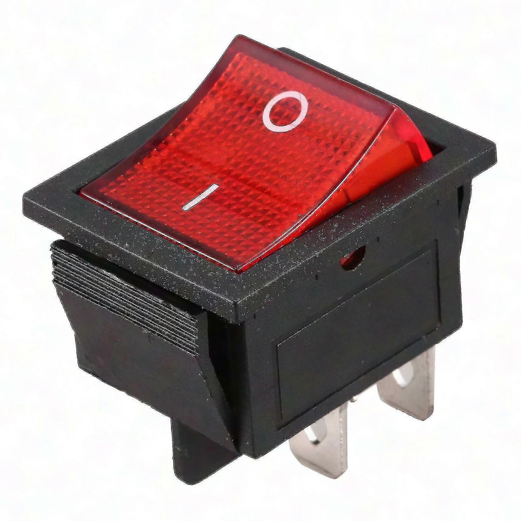Interruttore a bilanciere On/Off DPST a 4 pin illuminato rosso 16A 20A 250V Snap-In EHQ
