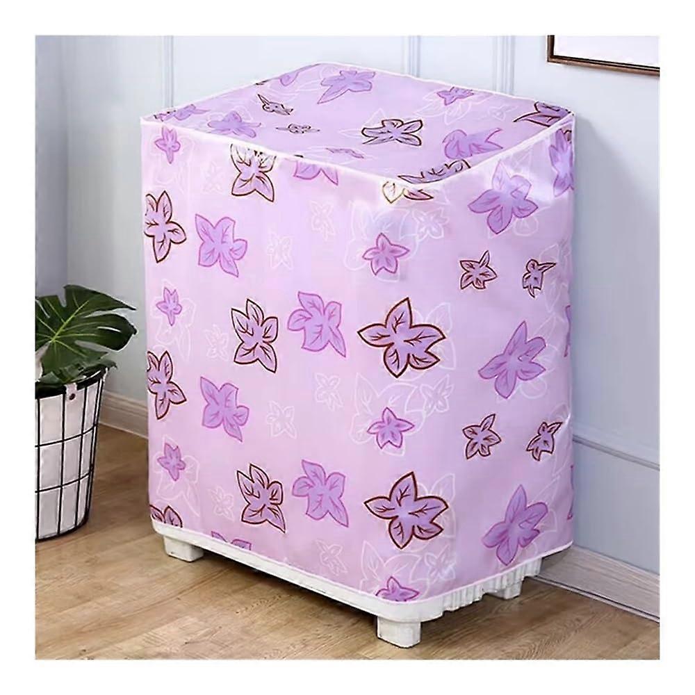 Washing Machine Cover Waterproof Zipper Front Anti-Aging Sunscreen Cover for Front Loading Washers & Dryers 83x46x86cm Pink
