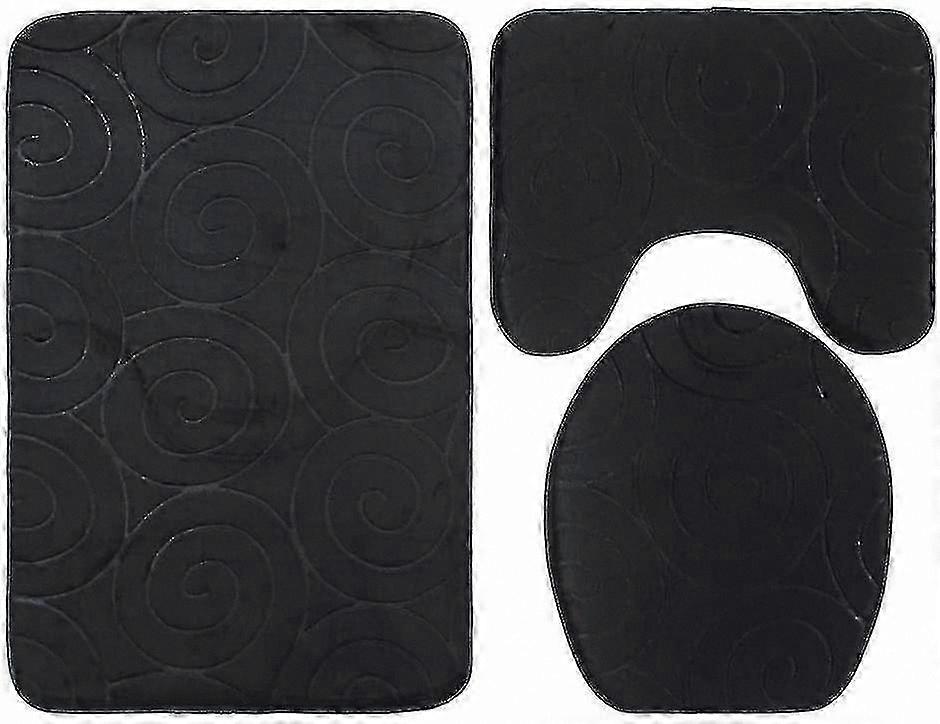3-teilige rutschfeste Saugmatten für das Badezimmer, Memory-Foam-WC-Deckelabdeckung, U-förmiges Design