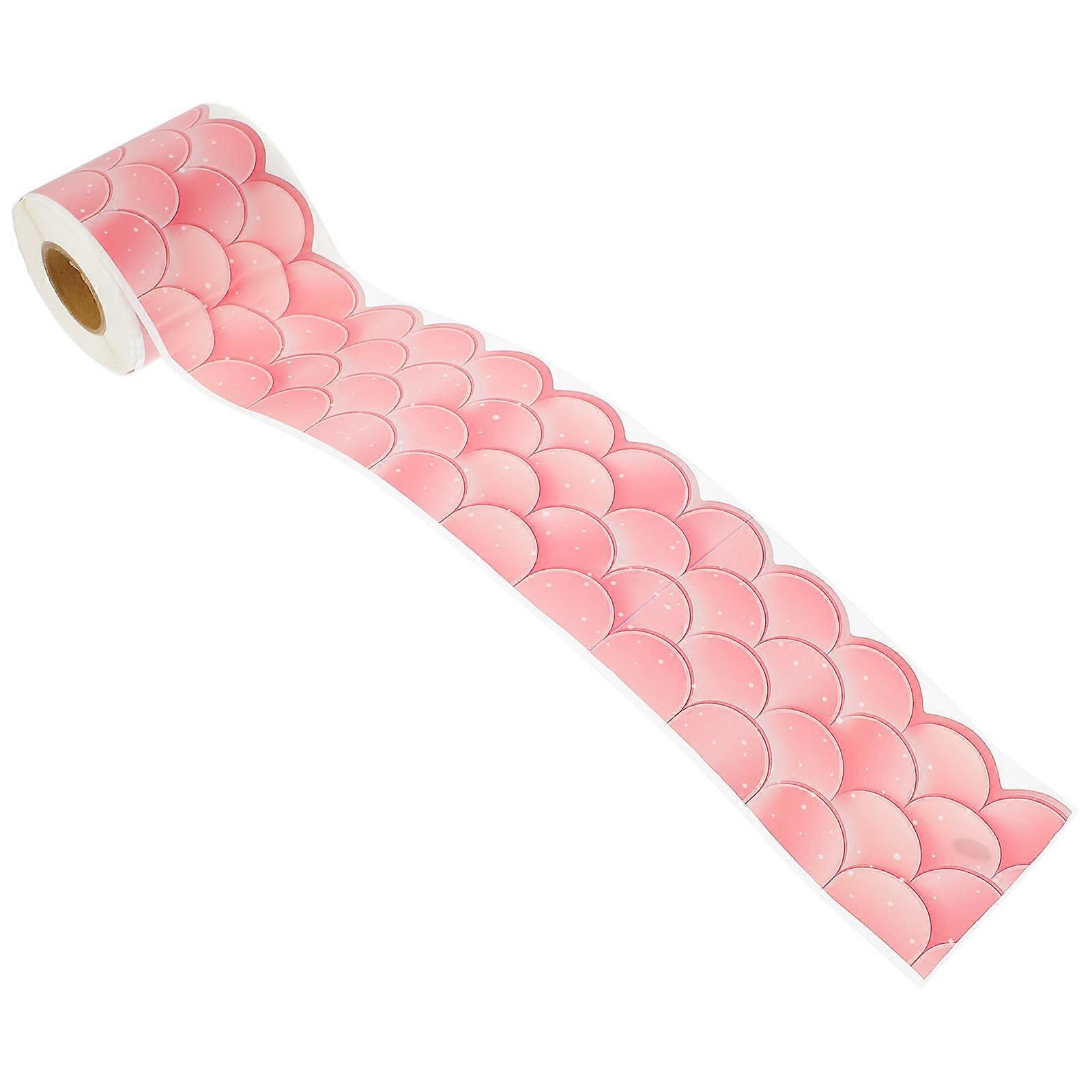 Classroom Borders for Display Bulletin Board Borders Lockers Paper Pink Self-Adhesive Decorative 1 Roll