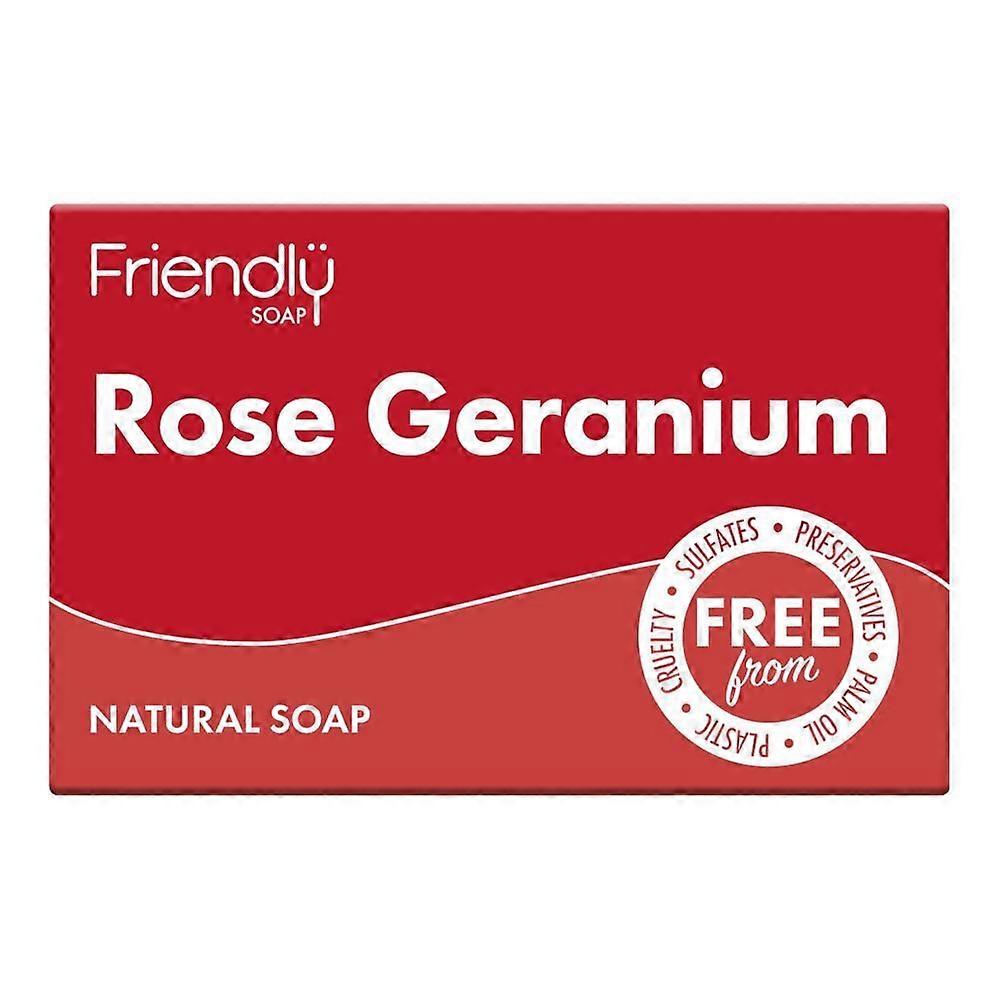 Friendly Soap Rose Geranium Soap 95g - 4 Pack