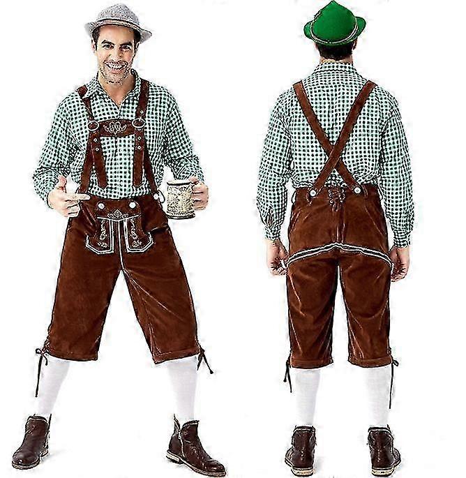 Oktoberfest Bavyera Erkekler için Kısa Lederhosen