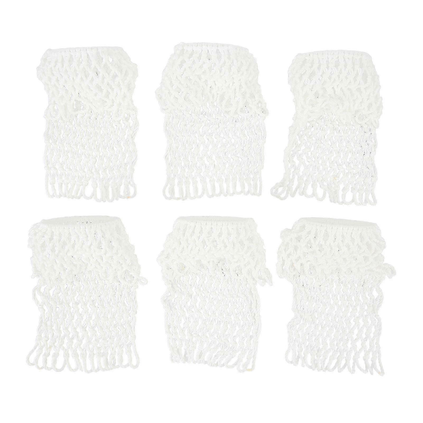 6PCS White Cotton Billiard Table Pockets - Durable Pool Table Nets for Replacement & Accessories