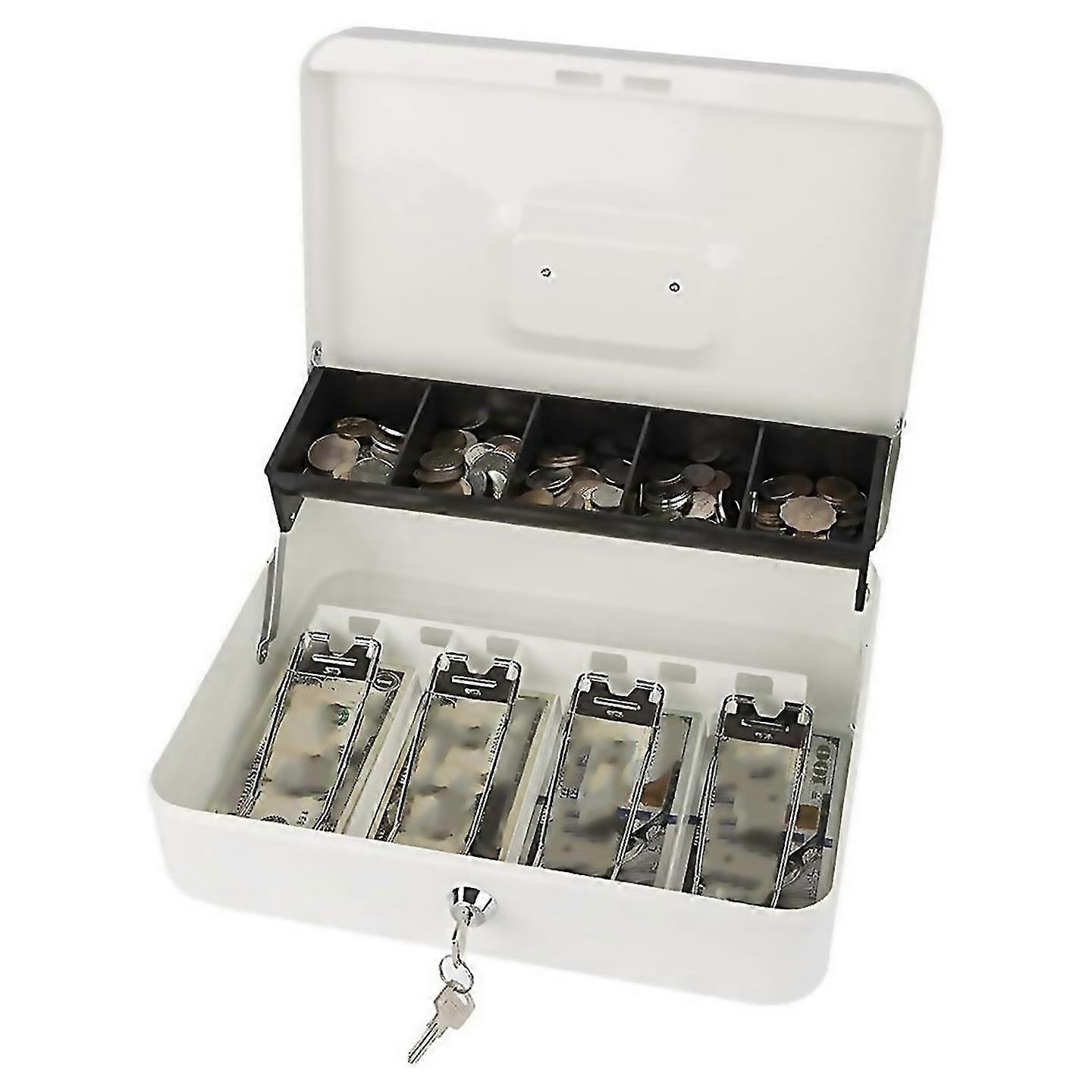 For Lockable Metal Cash Box Multicompartment
