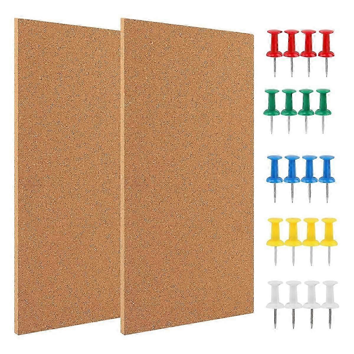 Cork Board Bulletin Board, Small Rectangular Pin Board for Wall, Self-Adhesive Cork Board for Office, School and Home