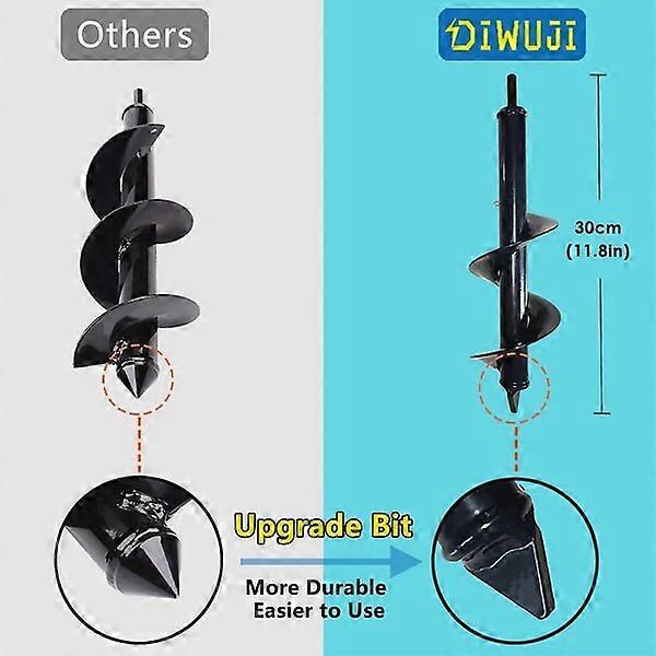 Garden drill bit, hexagonal stainless steel handle, easy to dig holes and durable
