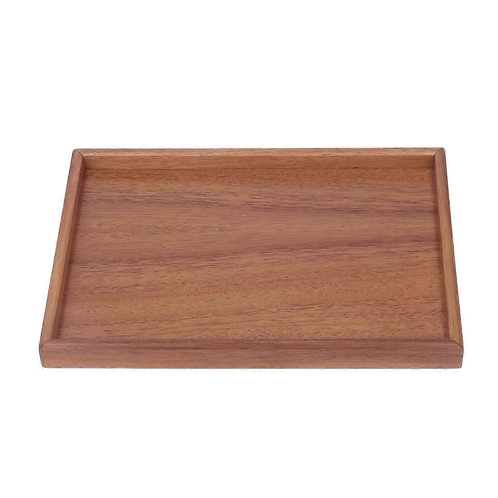 Bamboo Tea Serving Tray Multifunctional Decorative Rectangle Vanity Tray for Hotel Home Bathroom