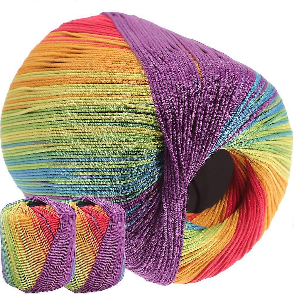 3 Rolls of Color Segment Dyed DIY Thread Hand Crocheted Scarf Hat Shawl Line Material DIY Sweater