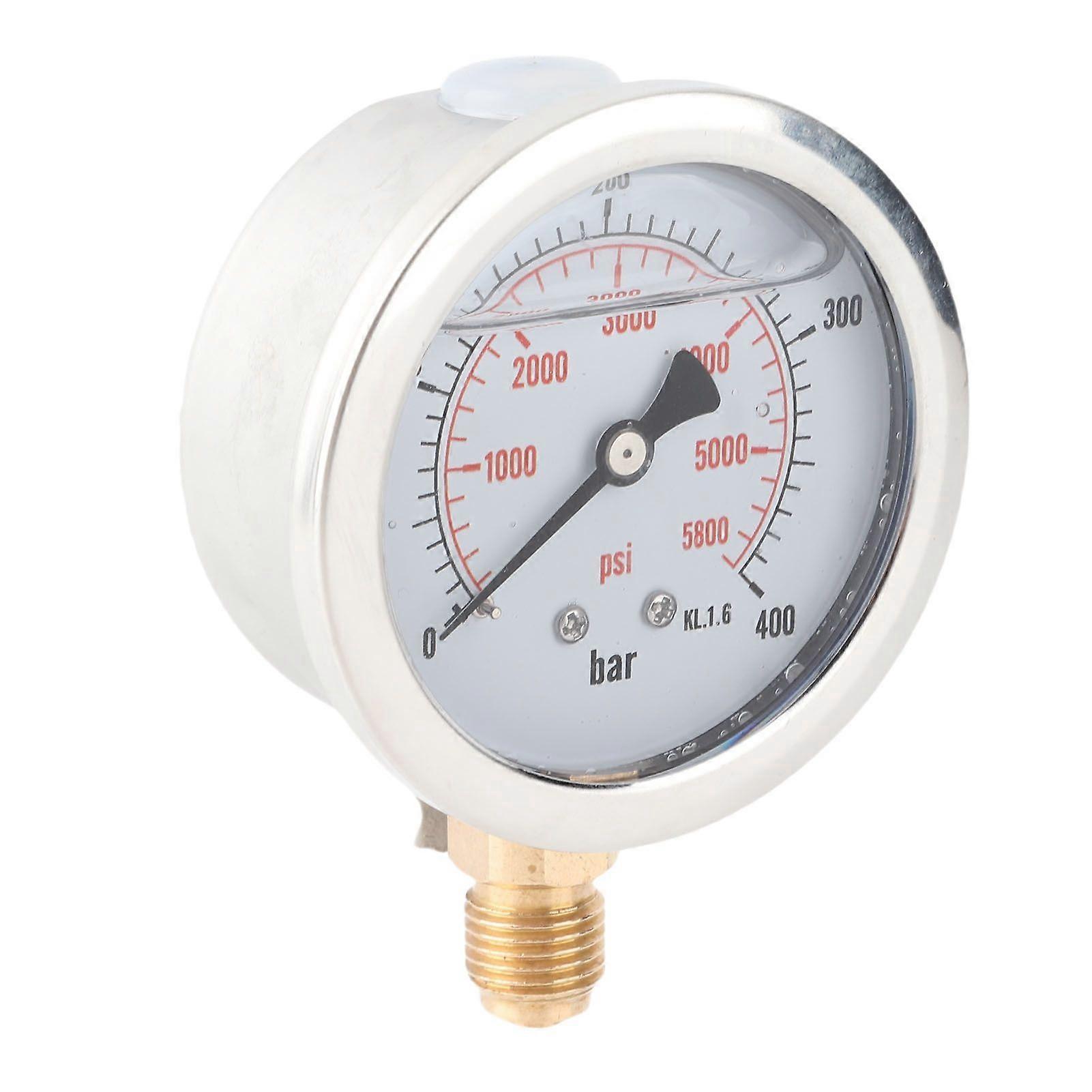 0400BAR 05800PSI G1/4 68mm Dial Hydraulic Pressure Gauge Meter