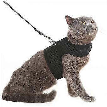 Escape Proof Mesh Cat Harness And Leash Set, Adjustable Walking Jacket Vest For Extra Kittensm