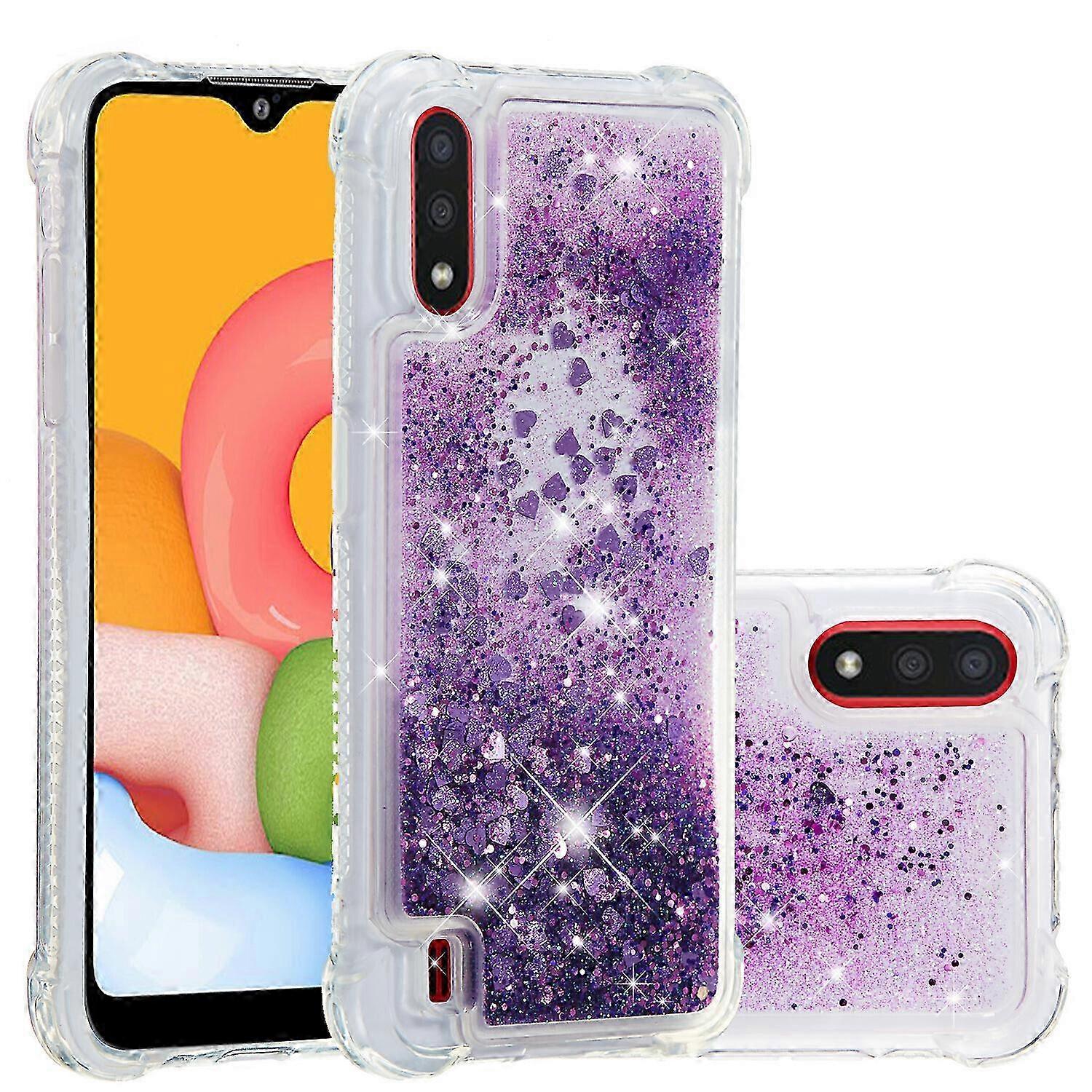 Case for Samsung Galaxy A01 Bumper Cover Sparkly Glitter Bling Flow...