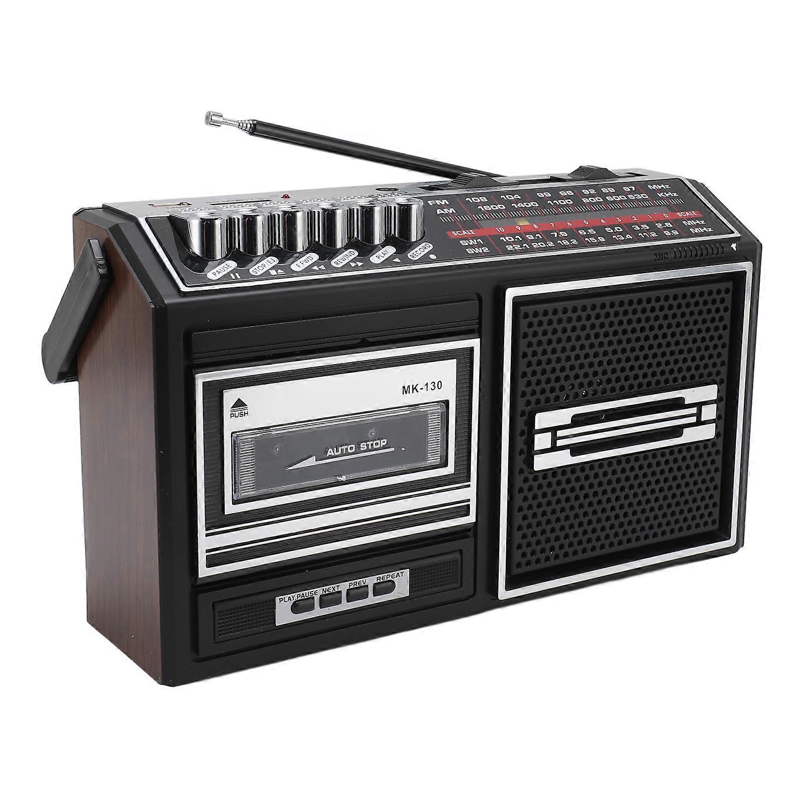 Retro Portable AM FM Cassette Player EU Plug 220V with USB