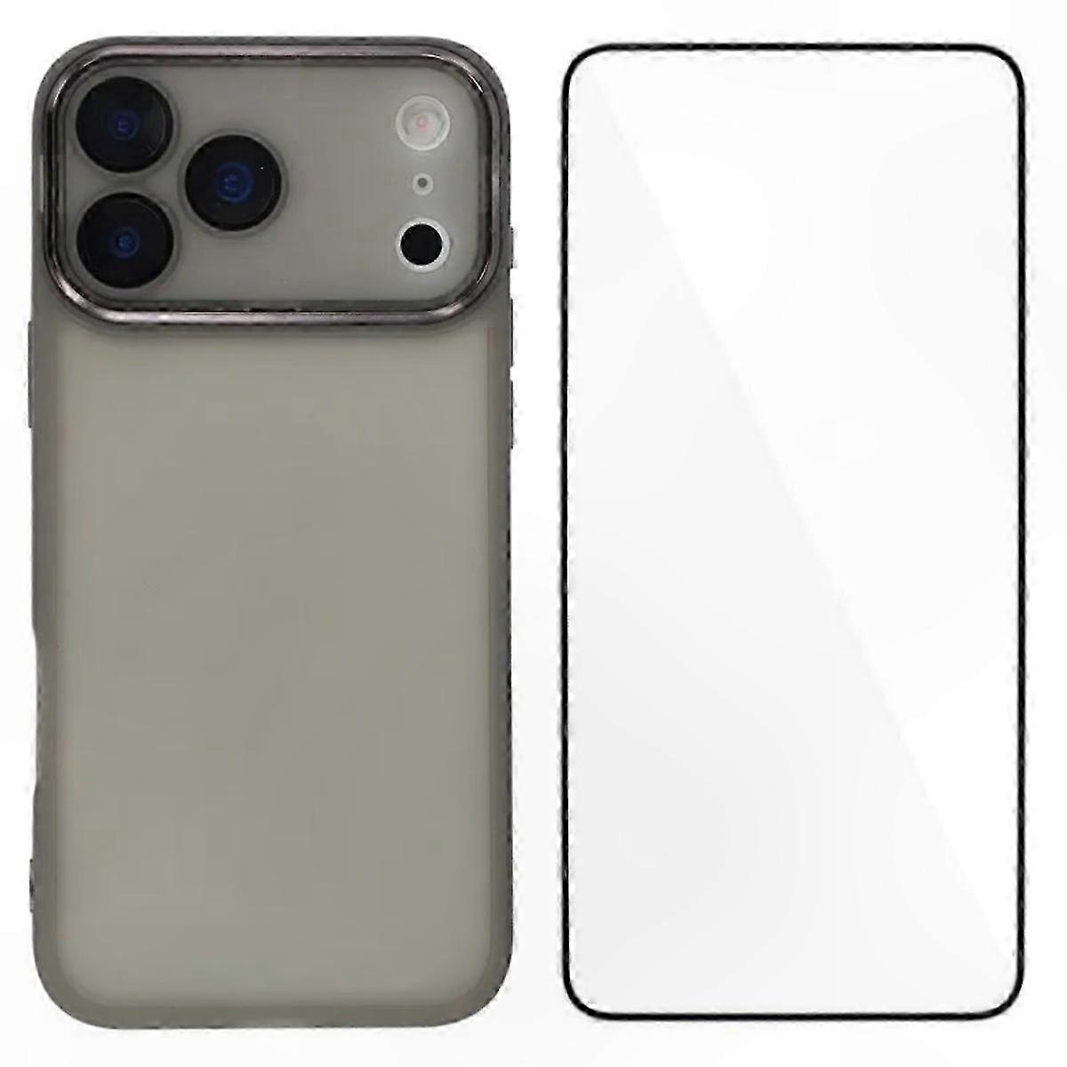 TPU Case with Electroplated Frame and Tempered Glass for 17 Pro DKSM Series Back Cover